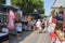 Marbella, Spain - September 1st 2018: Puerto Banus street market