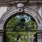 Marble Archway University Entrance with Wrought Iron Element