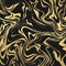 Marble background. Black marbling gold texture. Golden backdrop for poster, banner, invitation and card. Vector.