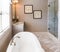 Marble Bathroom with Soaking Tub