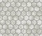 Marble beige flooring. Cobblestone road with mosaic hexagon blocks. Stone grunge strokes tiles, seamless texture. Vector