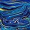 Marble blue pattern with golden gradient.sea whirlwind, dark deep
