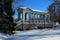 Marble bridge in the Catherine Park of Pushkin winter