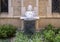 Marble bust of John Wesley in the Garden of the First United Methodist Church in Fort Worth, Texas.