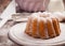 Marble cake with baking utensils