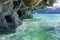 Marble caves Capillas del Marmol, General Carrera lake, landscape of Lago Buenos Aires, Patagonia, Chile