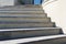 Marble and concrete stairs under construction, front entrance to the house