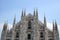 Marble facade of Milan Cathedral in Italy