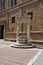 Marble Fountain Piccolomini well from Pienza town of VaL D`Orcia. Tuscany region. Italy