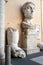 Marble fragments of a colossal statue of Constantine in Musei Capitolini in Rome