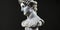 Marble head statue of an ancient Greek god apollo on plain black background. Generative AI