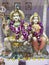 Marble Idols of God Shiv Parvati and Bal Ganesha