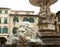 Marble lions of the fountain located in Farinata degli Uberti Sq