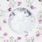 Marble painting space with petal flower on white background