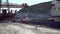 Marble pieces being loaded to a cargo ship in Marmara island harbour, Turkey