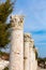 Marble pillars with Corinthian capitals on ruins of Agora in Kibyra, Turkey