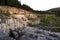 Marble quarry with a mountain landscape surrounded by nature