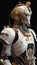 marble robot all white daft punk, fancy gold plated android robot
