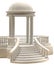 Marble rotunda on a white background 3D rendering