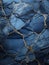 Marble. Spectacular realistic texture of black blue marble with gold veins. Modern background. Generated by a neural network.