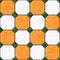 Marble square floor tiles with green rhombs seamless pattern texture background - orange and white color