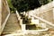 Marble steps and Fountain at the Botanic Garden (Orto Botanico),Trastevere, Rome, Italy.