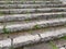 Marble steps of the staircase.  Detail of the cracks and crevices