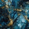 Marble Surface Texture Background Vibrant Blue Marble With Gold And White Veining. Generative AI