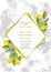 Marble Wedding Invitation Card with Lemon Brunches