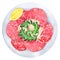 Marbled beef carpaccio with arugula and parmesan