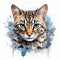 Marbled Cat Portrait: Exotic Realism In Digital Art