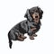 Marbled dachshund puppy realistic illustration