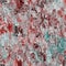 Marbled grunge blotch drip pattern background. Worn turquoise blue red grunge abstract repeat. Book end paper seamless