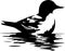 marbled murrelet Black Silhouette Generative Ai