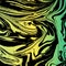 Marbled vector texture. Handmade background. Green and yellow colors.