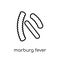 Marburg fever icon. Trendy modern flat linear vector Marburg fever icon on white background from thin line Diseases collection