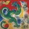 Marc Chagall Dragons Painting AI Illustration Dinosaur Art Colorful Print