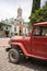 March 12, 2017 Vilcabamba, Ecuador: an old vehicle used for tourist transportation parked in the center of the popular