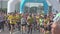 March 12, 2023 Lisbon, Portugal: people in sports t-shirts running half marathon
