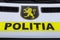 March 15, 2021 Balti, Moldova lettering Police in Romanian. Official state car. Illustrative editorial