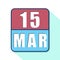 march 15th. Day 15 of month,Simple calendar icon on white background. Planning. Time management. Set of calendar icons for web