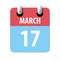 march 17th. Day 17 of month,Simple calendar icon on white background. Planning. Time management. Set of calendar icons for web