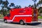 March 19, 2019 Santee / CA / USA - Fire Deparment Paramedics Vehicle driving on a street
