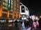 March 20, 2019 - Night scene People Walk & Sightseeing little tram train in Nanjing Road Pedestrian Street, Shanghai, China