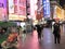 March 20, 2019 - Night scene of People Walking in Nanjing Road Pedestrian Street, Shanghai, China, Sightseeing little tram, train