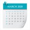 March 2020 monthly calendar vector illustration