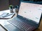 March 2020, UK: Google Calendar App on Chromebook laptop working at home