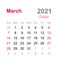 March 2021 calendar - monthly calendar template - 2021 monthly calendar