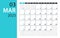 March 2023 Calendar Planner - Vector. Template Mock up