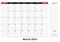 March 2023 Monthly Desk Pad Calendar week starts from sunday, size A3